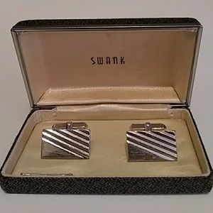 1990's Sterling silver Swank Cufflinks with box